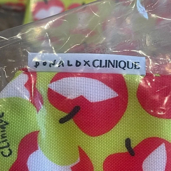 Clinique Apple Print Donald x Clinique Zip Pouch & Full Size Lipstick - Picture 2 of 4